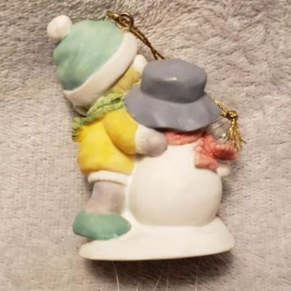 Precious Moments Girl / Snowman Wind Chime / Ornament 1999 Collection - Picture 8 of 10